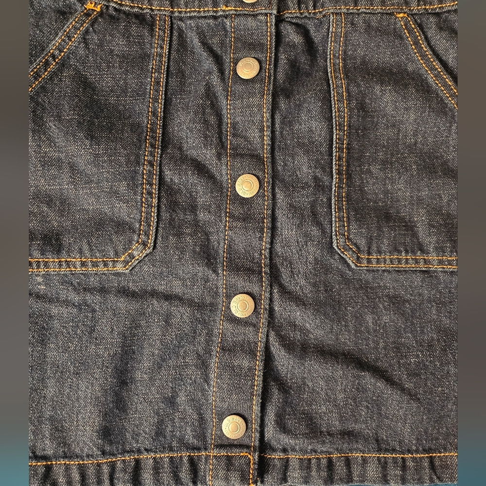 Old Navy Girl's Button Front Denim Jean Skirt Blue Med Wash Sz XL (14-16) - Picture 2 of 8